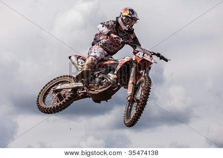SEMIGORJE, Russland - Juli 22: Unidentified Fahrer beim Grand Prix von Russland der FIM Motocross World Champ