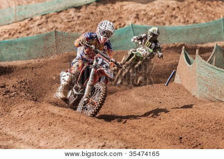 SEMIGORJE, Russland - Juli 22: Unidentified Fahrer beim Grand Prix von Russland der FIM Motocross World Champ