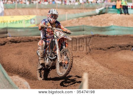 SEMIGORJE, Russland - Juli 22: Unidentified Fahrer beim Grand Prix von Russland der FIM Motocross World Champ