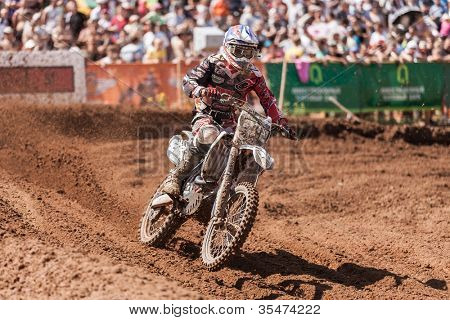 SEMIGORJE, Russland - Juli 22: Unidentified Fahrer beim Grand Prix von Russland der FIM Motocross World Champ