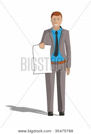 Carta bianca giovane imprenditore holding