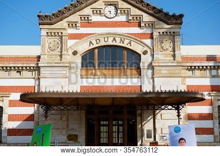 Arica, Chile - October 20, 2013: Facade Of The Historical Customs Building In Arica, Chile.