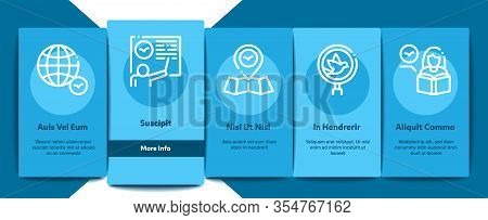 Bird Watching Tourism Onboarding Mobile App Page Screen Vector. Bird Watching Photo Camera And Binoc