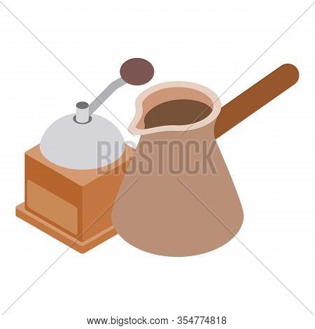 Coffee Time Icon. Isometric Illustration Of Coffee Time Vector Icon For Web