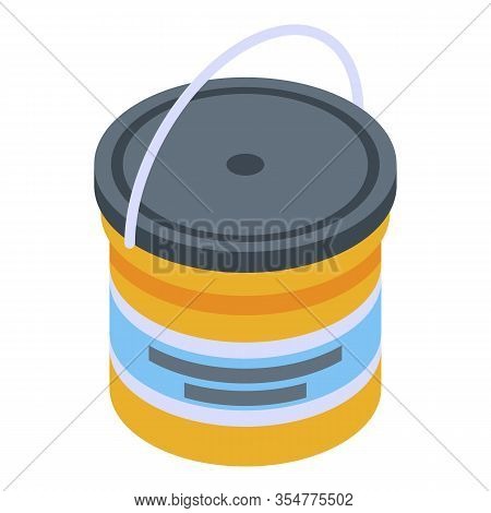 Glue Bucket Icon. Isometric Of Glue Bucket Vector Icon For Web Design Isolated On White Background
