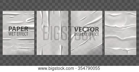 Badly Glued Paper, Wet Wrinkles Overlay Effect