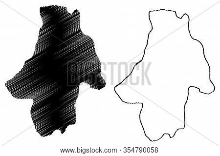 Kocani Municipality (republic Of North Macedonia, Eastern Statistical Region) Map Vector Illustratio