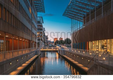 Oslo, Norway. Astrup Fearnley Museum Of Modern Art, Residential Multi-storey Houses In Aker Brygge D