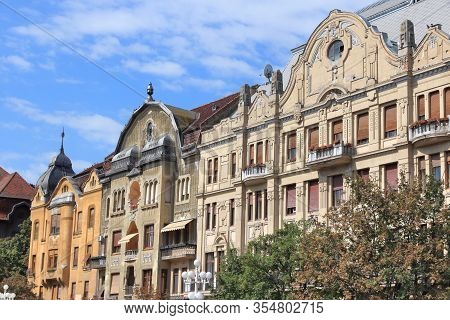 Timisoara City, Romania. Timis County. Street View Of Old Residential Architecture.