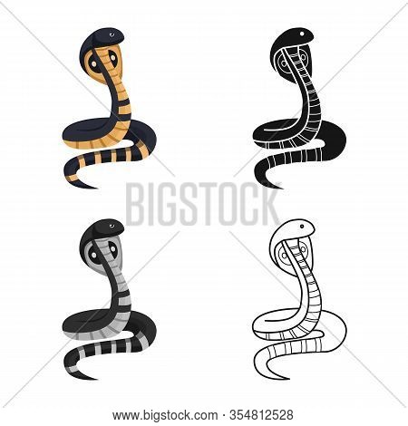 Isolated Object Of Cobra And King Logo. Web Element Of Cobra And Head Stock Vector Illustration.