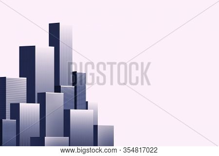 Modern Vector Illustration. Beautiful City. In 3d Style. The Architecture Of The Buildings. Megapoli