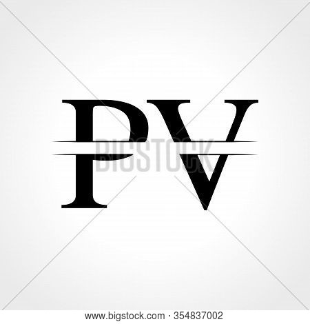 Initial Monogram Letter Pv Logo Design Vector Template. Abstract Pv Letter Logo Design