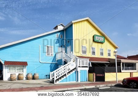 LONG BEACH, CALIFORNIA - 06 MAR 2020: Shenanigans Irish Pub and Grille at Shoreline Village. 