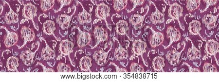 Painterly Floral Motif Vector Watercolor Border Background. Seamless Persian Style Repeat Banner Pat