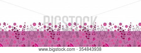 Lavender Flowers Border-love In Parise. Abstract Modern Lavender Flowers Seamless Repeat Pattern Bor