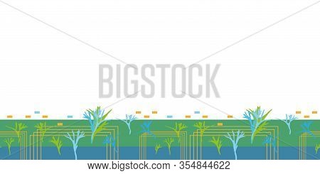 Abstract Fern Border-virgin Forest Seamless Repeat Pattern Pattern Illustration Borderof Modern Fern