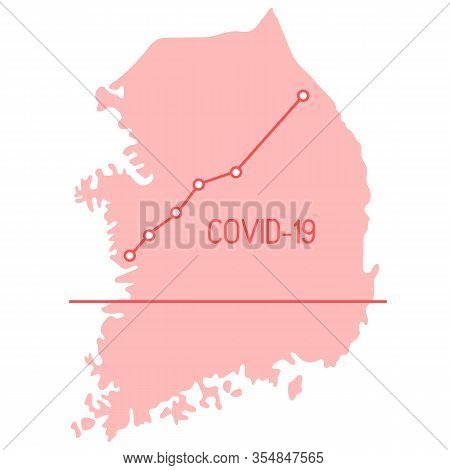 Vector Illustration Map Of South Korea Growth Rate Of Sick People Covid-19 2019-ncov Dangerous Chine