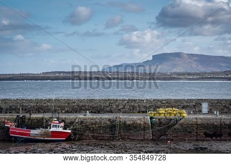 Fishing Boat Moored In Mullaghmore Harbour Ireland