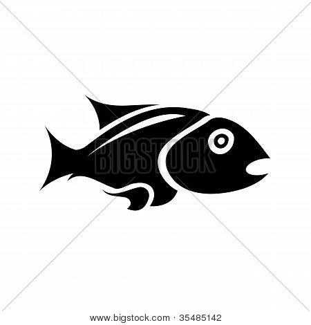Black Isolated Fish
