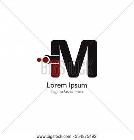 Letter M With Antom Creative Logo Or Symbol Template Design