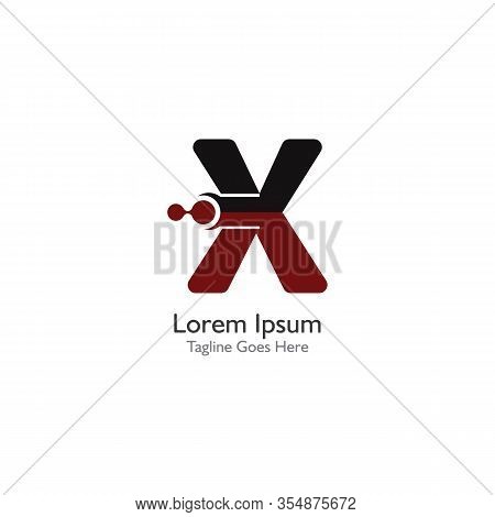Letter X With Antom Creative Logo Or Symbol Template Design