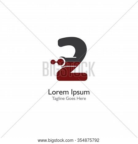 Number 2 With Antom Creative Logo Or Symbol Template Design