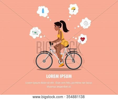 Pretty Cinema Actress Cycling. Happy Bike Trip And Traveling. Beautiful Woman In Sportswear Riding B