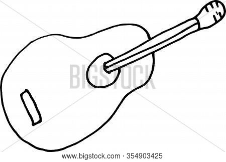 Guitar Musical Instrument Rastra Vector Illustration Isolate On White Background