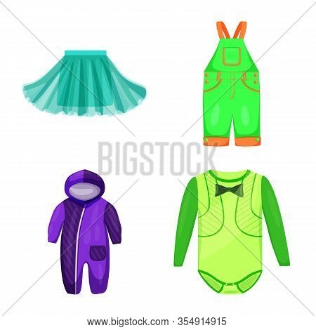 Vector Illustration Of Baby And Kid Sign. Collection Of Baby And Child Vector Icon For Stock.