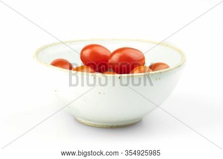 Cherry Tomatoes Or Sida Thai Tomato In White Bowl