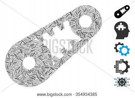 Line Mosaic Based On Shiftless Transmission Icon. Mosaic Vector Shiftless Transmission Is Formed Wit