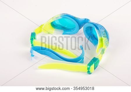 Swimming Goggles Isolated On The Bright Background