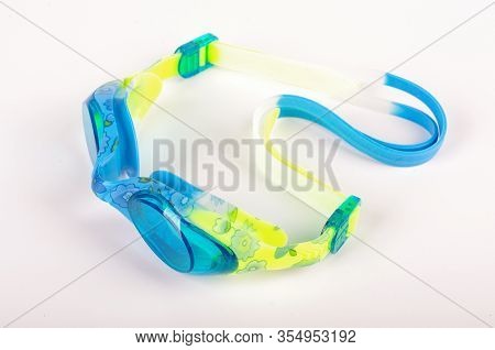 Swimming Goggles Isolated On The Bright Background