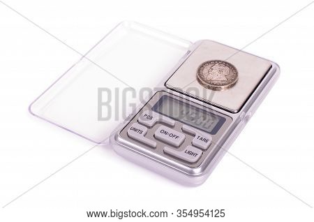 Digital High Precision Pocket Scales Isolated On The White Background
