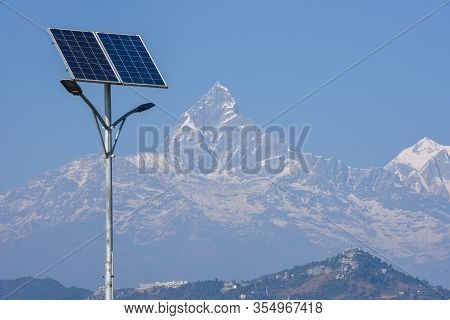 View At The Himalayan Range Over Pokhara On Nepal
