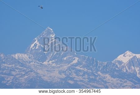 View At The Himalayan Range Over Pokhara On Nepal
