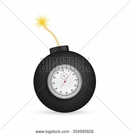 Cartoon Fire Flame. Flat Vector Icon. 3d Vector. Damage Concept. Flat Bomb For Concept Design. Vecto
