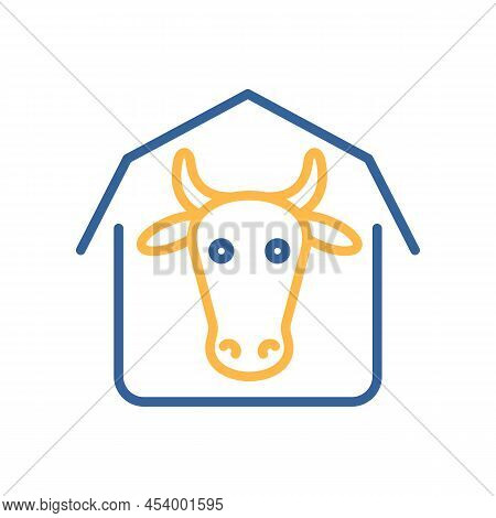 Cowshed Isolated Icon. Farm Animal Sign. Graph Symbol For Your Web Site Design, Logo, App, Ui. Vecto