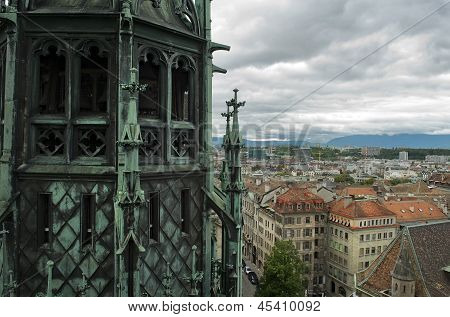 Widok z katedry Saint-Pierre Geneva, Szwajcaria