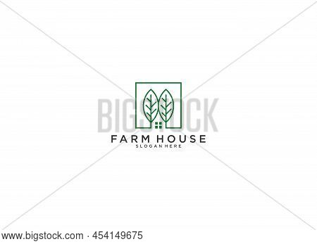Farm House Logo Template Vector In White Backgropund