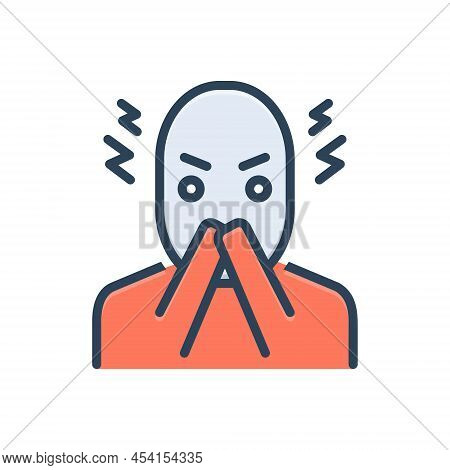 Color Illustration Icon For Fears Phobia Ashamed Dread Terror Apprehension Misgiving Anxiety Problem