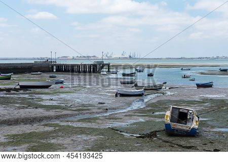 Fishing Boats On The Coast Of The Bay Of Puerto Real In Cadiz. Andalusia Spain. Europe. June 27, 202