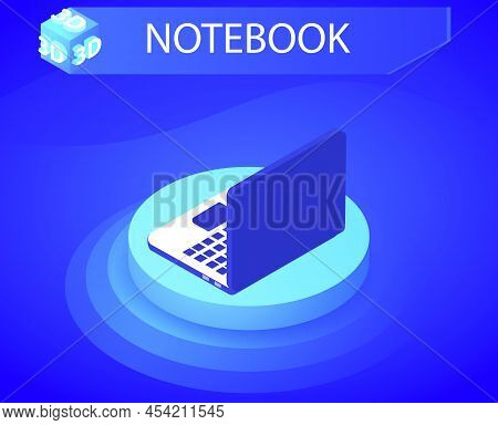 Notebook Isometric Design Icon. Vector Web Illustration. 3d Colorful Concept