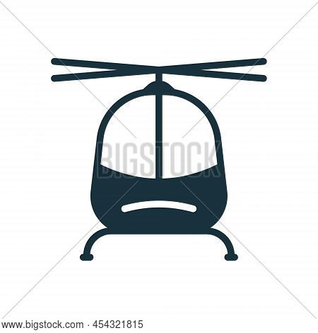 Black Fly Helicopter Silhouette Icon. Military, Medical Flight Copter Pictogram. Aviation Transport 