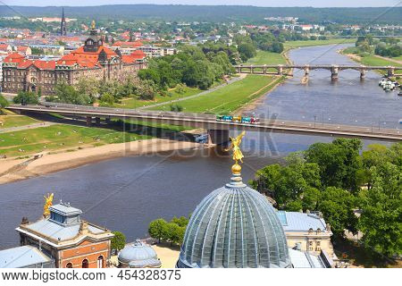 Dresden Academy Of Fine Arts (kunstakademie) Dome. Landmark Of Germany.