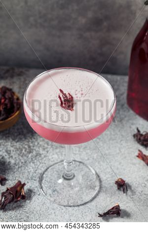 Boozy Refreshing Vodka Hibiscus Pink Cocktail
