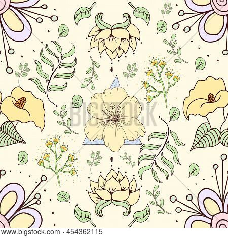 Floral Pattern Background Decorative Wallpapaer Vector Illustration