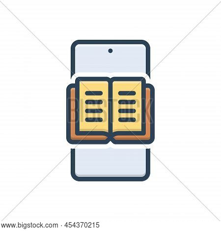 Color Illustration Icon For Educators  Preceptor Online-education Learn Digital Learning Book Mobile