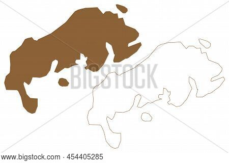 Pate Island (republic Of Kenya, Indian Ocean, Lamu Archipelago) Map Vector Illustration, Scribble Sk