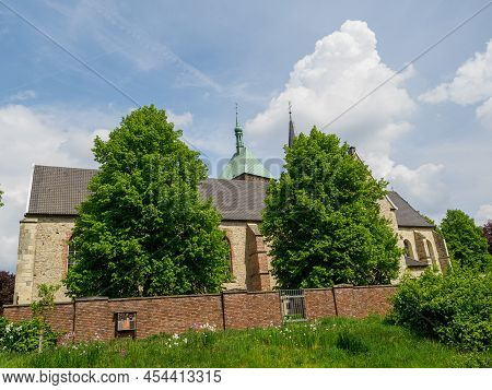 old houses at the berkel river in germany